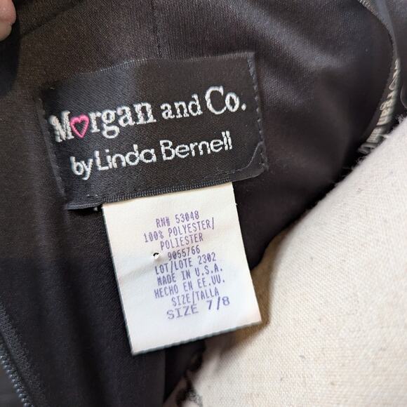 Y2K Morgan & Co. by Linda Bernell Strapless Beaded Formal Dress Black Size 7/8 - Picture 4 of 13